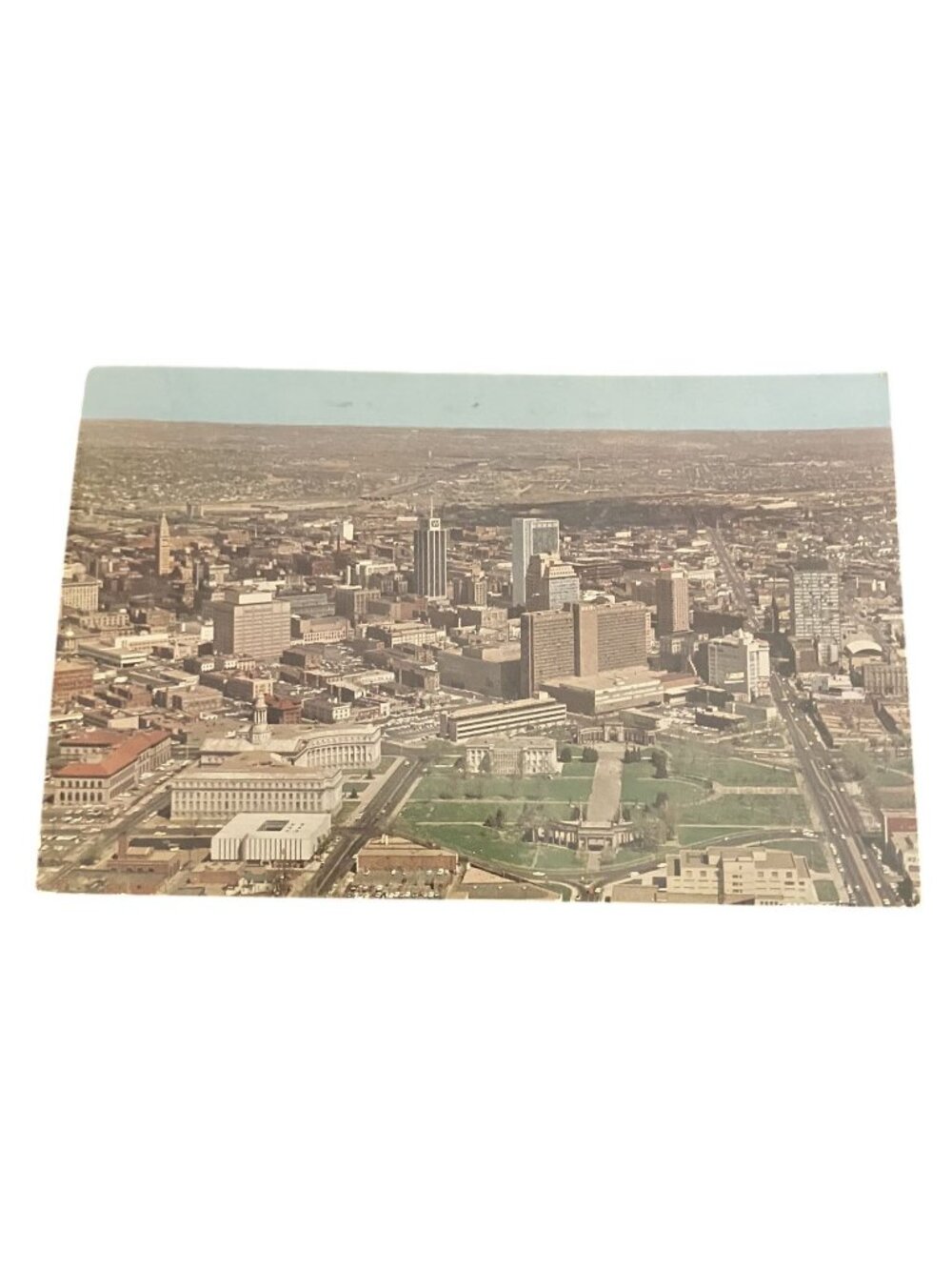 Vintage Downtown Denver Colorado Postcard 1960s Air View Metropolis
